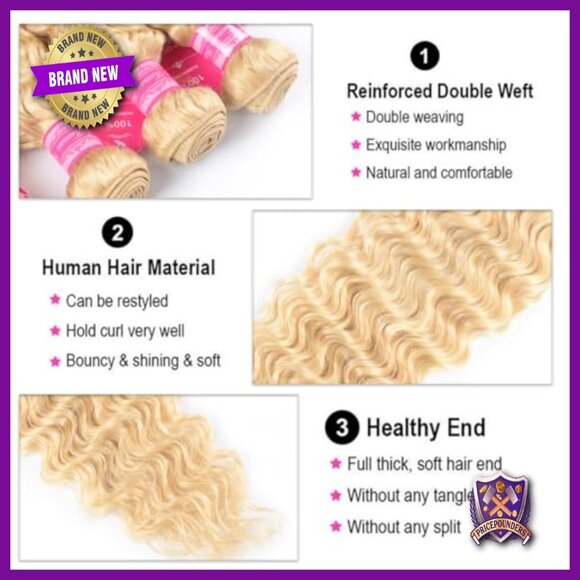 12A Brazilian Remy Human Hair Extensions with 4x4 Lace Closure Deep Wave main image 4